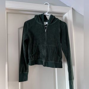 Aerie Velour Dark Green Tracksuit Jacket